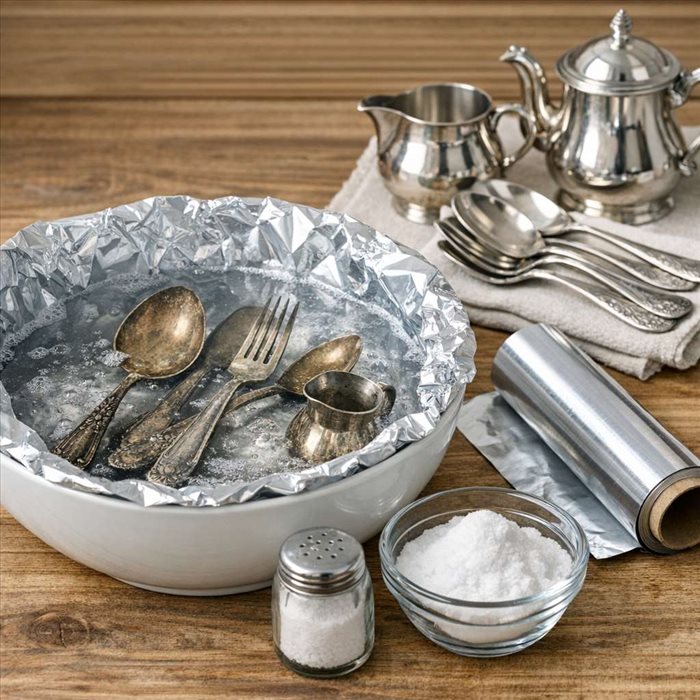 Nettoyer l’argenterie avec du papier aluminium : méthode simple